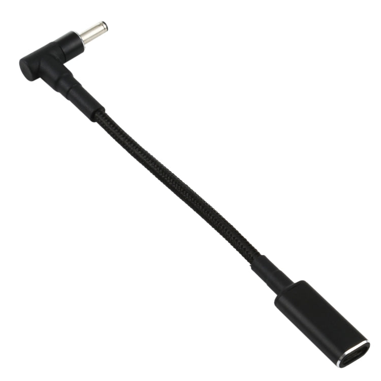 PD 100W 18.5-20V 3.5 x 1.35mm Elbow to USB-C / Type-C Adapter Nylon Braid Cable, 3.5 x 1.35mm