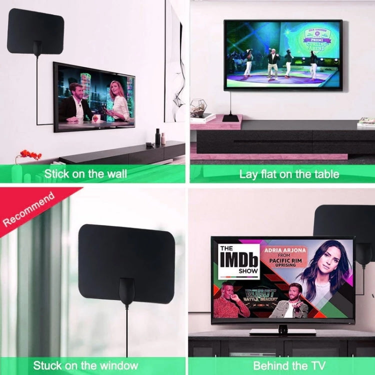 AN-1001 5dBi/25dBi Indoor  HDTV Antenna with Dual-side Sticker, VHF170-230/UHF470-862MHz, AN-1001