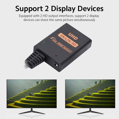 1 into 2 out HDMI 4K HD Video Splitter, with Cable, 1 into 2 out