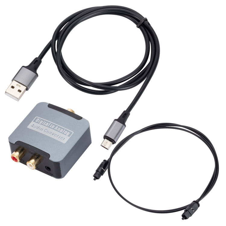 Digital to Analog 3.5 Coaxial Audio Converter, Host + USB Cable + Optical Fiber Cable, Host + USB Cable + Optical Fiber Cable
