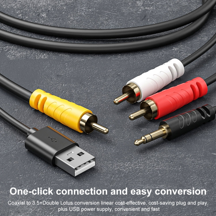 Coaxial Audio to 3.5mm + Dual RCA Converter, Coaxial Audio to RCA