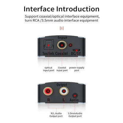 Digital to Analog 3.5 Coaxial Audio Converter, Host + USB Cable, Host + USB Cable