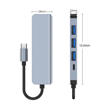 BYL-2301T 5 in 1 USB-C / Type-C to USB Multifunctional Docking Station HUB Adapter, BYL-2301T