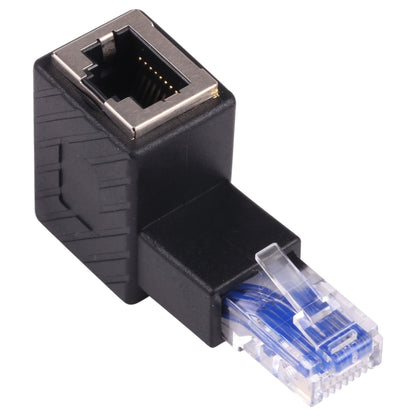 RJ45 Male to Female Converter 90 Degrees Extension Adapter for Cat5 Cat6 LAN Ethernet Network Cable, 90 Degrees Up
