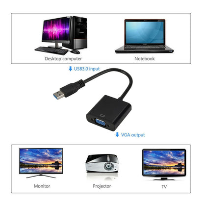 External Graphics Card Converter Cable USB3.0 to VGA, Resolution: 720P, 720P (Black), 720P (Blue), 720P