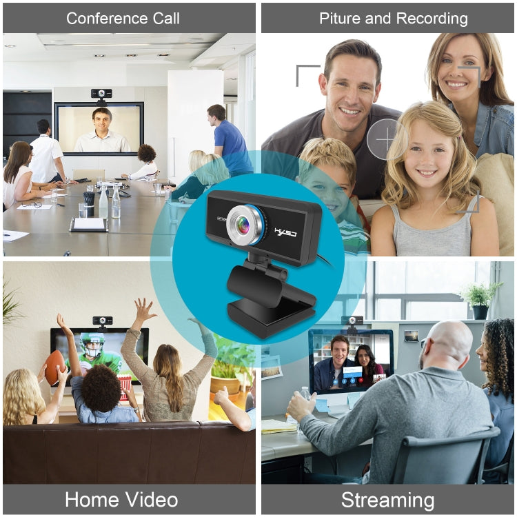 HXSJ S90 30fps 1 Megapixel 720P HD Webcam for Desktop / Laptop / Android TV, with 8m Sound Absorbing Microphone, Cable Length: 1.5m, S90