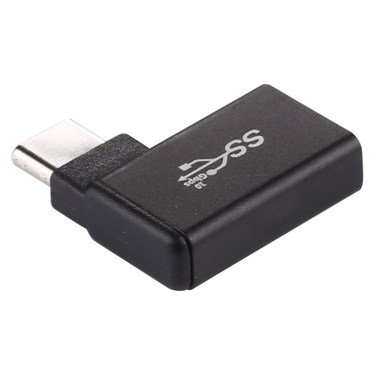 Type-C / USB-C Male to USB 3.2 Female 90 Degree Elbow Head Aluminium Alloy Adapter, Type-C Male to USB 3.2 Female