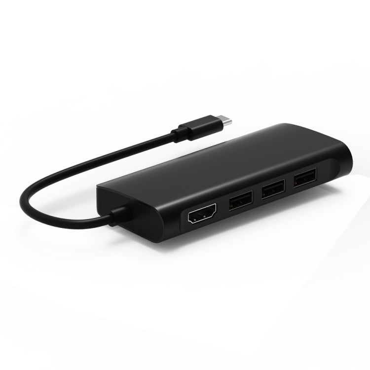 9591C 8 In 1 USB 3.0 x3 + SD / TF Card + HDMI + RJ45 + Type-C / USB-C (PD) Multi-function HUB Converter Dock Station
