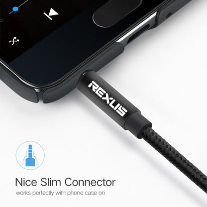 REXLIS 3629 3.5mm Male to Male Car Stereo Gold-plated Jack AUX Audio Cable for 3.5mm AUX Standard Digital Devices, Length: 1.8m, Length: 1.8m