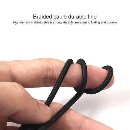 REXLIS 3635 3.5mm Male to Dual RCA Gold-plated Plug Black Cotton Braided Audio Cable for RCA Input Interface Active Speaker, Length: 0.5m, Length: 0.5m