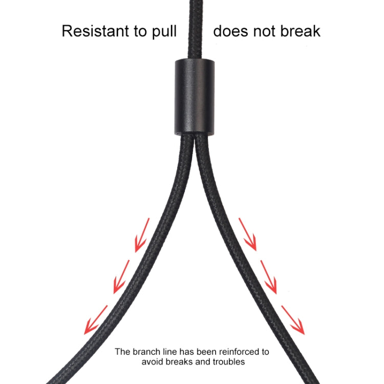 REXLIS 3635 3.5mm Male to Dual RCA Gold-plated Plug Black Cotton Braided Audio Cable for RCA Input Interface Active Speaker, Length: 5m, Length: 5m