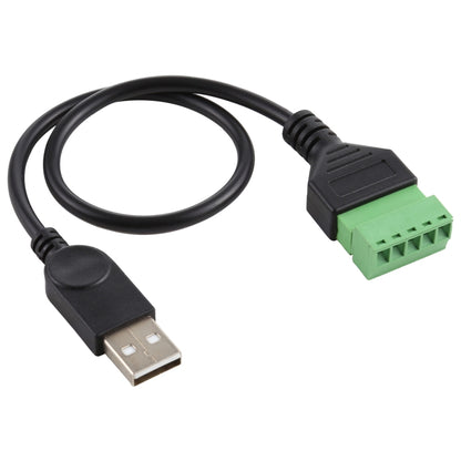USB Male to 5 Pin Pluggable Terminals Solder-free USB Connector Solderless Connection Adapter Cable, Length: 30cm, USB Male