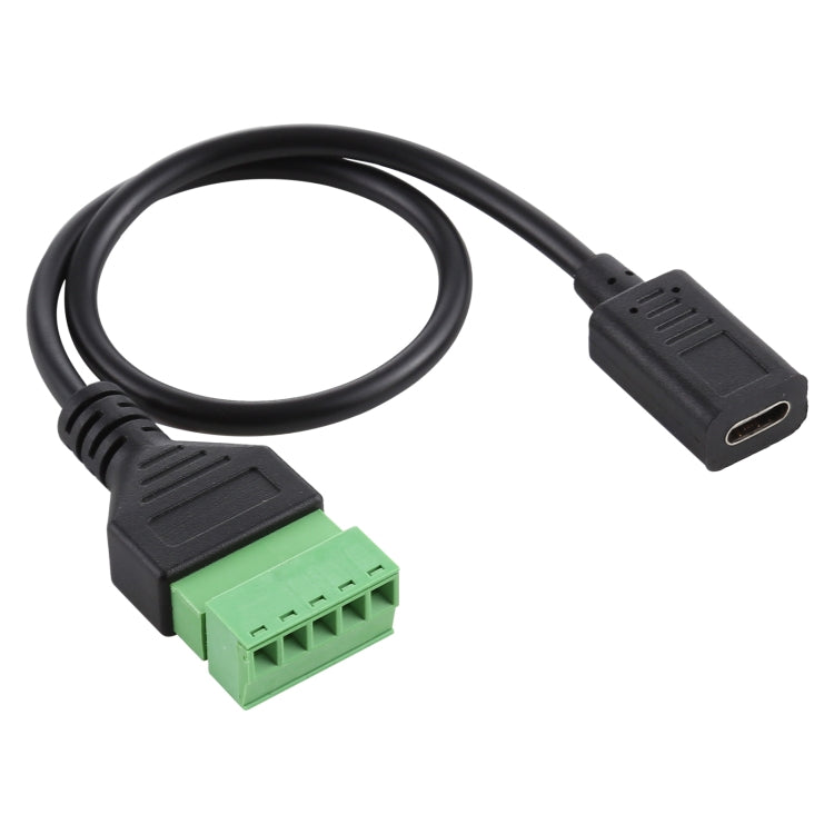 USB-C / Type-C Female to 5 Pin Pluggable Terminals Solder-free USB Connector Solderless Connection Adapter Cable, Length: 30cm, Type-C Female