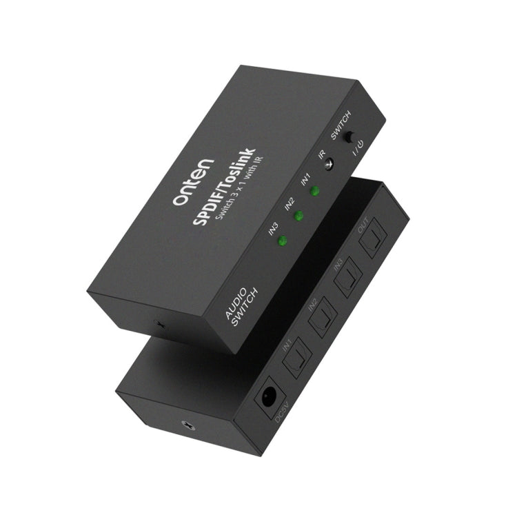 Onten 37507 Digital Optical Audio 3 In 1 Out Switcher Speaker Connector, 37507