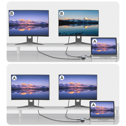V261A 12 in 1 Elbow USB-C/Type-C to USB Digital Display Docking Station HUB Adapter, V261A
