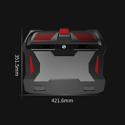 SSRQ-021S Red Light + Adapter Version Flank Glowing Dual-fan Laptop Radiator Two-speed Adjustable Computer Base for Laptops Under 18 inch, US Plug, Red Light + Adapter Version
