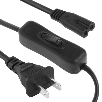 2 Prong Style US Plug AC Power Cord with 304 Switch, Length: 3m, Length: 3m