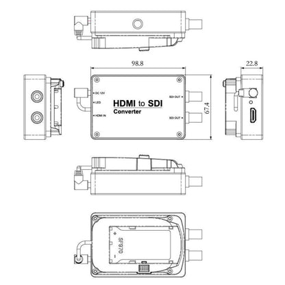 SEETEC 1 x HDMI Input to 2 x SDI Output Converter, 1 x HDMI to 2 x SDI