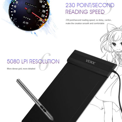 VEIKK S640 6x4 inch 5080 LPI Electronic Graphic Tablet, S640