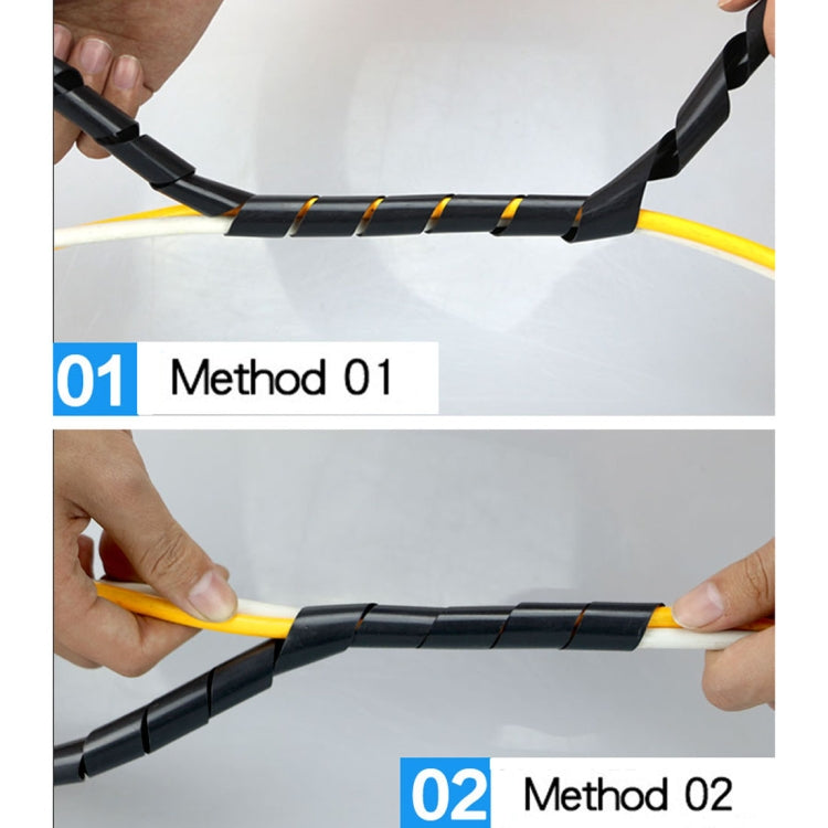 11m PE Spiral Pipes Wire Winding Organizer Tidy Tube, Nominal Diameter: 8mm, 8mm / 11m Length