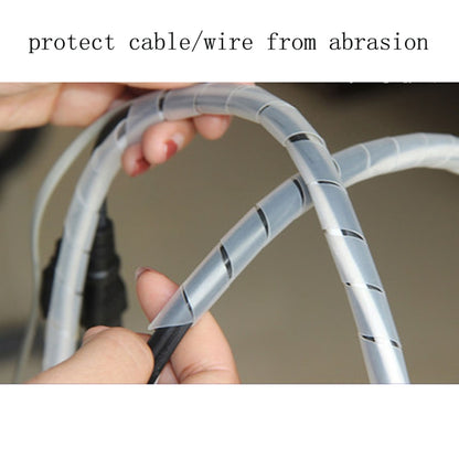 7m PE Spiral Pipes Wire Winding Organizer Tidy Tube, Nominal Diameter: 12mm, 12mm / 7m Length, 12mm  / 7m Length