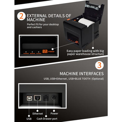 ZJ-8360-L USB Bluetooth Wireless Auto-cutter 80mm Thermal Receipt Printer, ZJ-8360-L USB Bluetooth, ZJ-8360-L USB Bluetoot