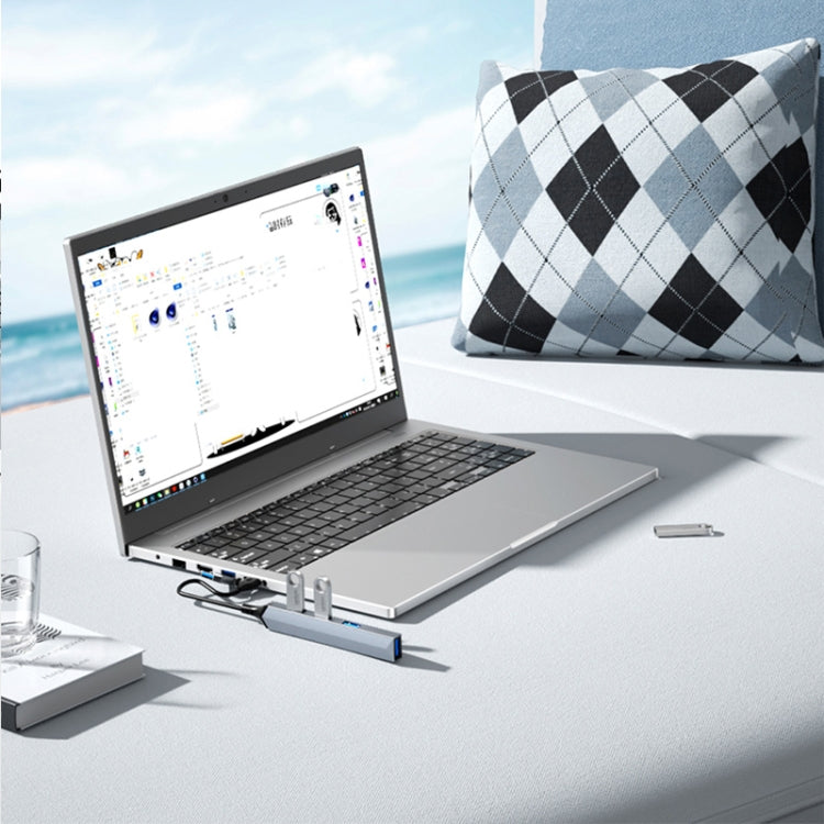 V252B 4 in 1 USB + USB-C/Type-C to USB Multifunctional Docking Station HUB Adapter, V252B