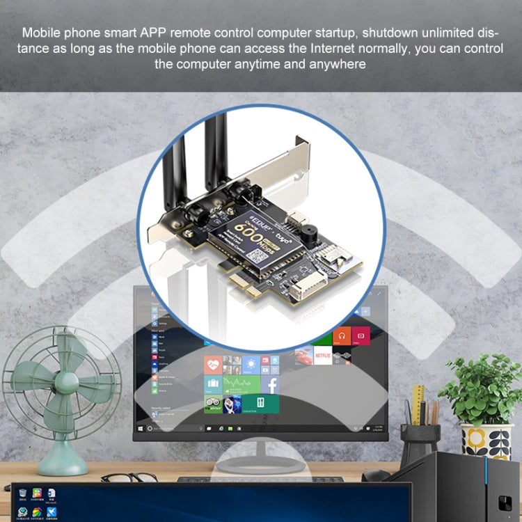 EDUP AC600SW 600Mbps Remote Control Computer Power On and Off Network Card, AC600SW