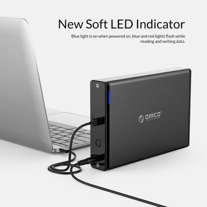 ORICO 7688C3 8TB 3.5 inch USB-C / Type-C Mobile HDD Enclosure with Detachable Base, Cable Length: 1m
