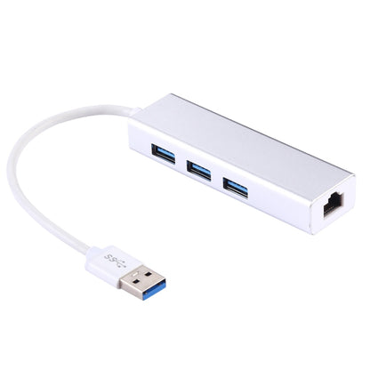 Aluminum Shell 3 USB3.0 Ports HUB + USB3.0 10 / 100Mbps Ethernet Adapter, USB 3.0 100Mbps