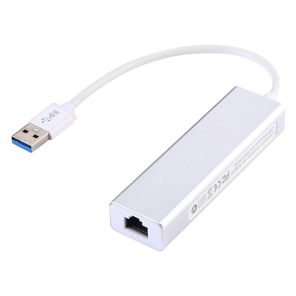 Aluminum Shell 3 USB3.0 Ports HUB + USB3.0 10 / 100Mbps Ethernet Adapter, USB 3.0 100Mbps