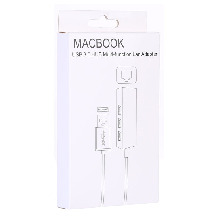 Aluminum Shell 3 USB3.0 Ports HUB + USB3.0 10 / 100Mbps Ethernet Adapter, USB 3.0 100Mbps