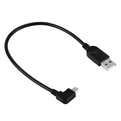 90 Degree Angle Left Mini USB to USB Data / Charging Cable, Length: 28cm, Left Angle Mini USB