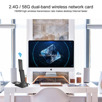 EDUP EP-AC1675 AC1900Mbps 2.4GHz & 5.8GHz Dual Band USB3.0 WiFi Adapter External Network Card, EP-AC1675