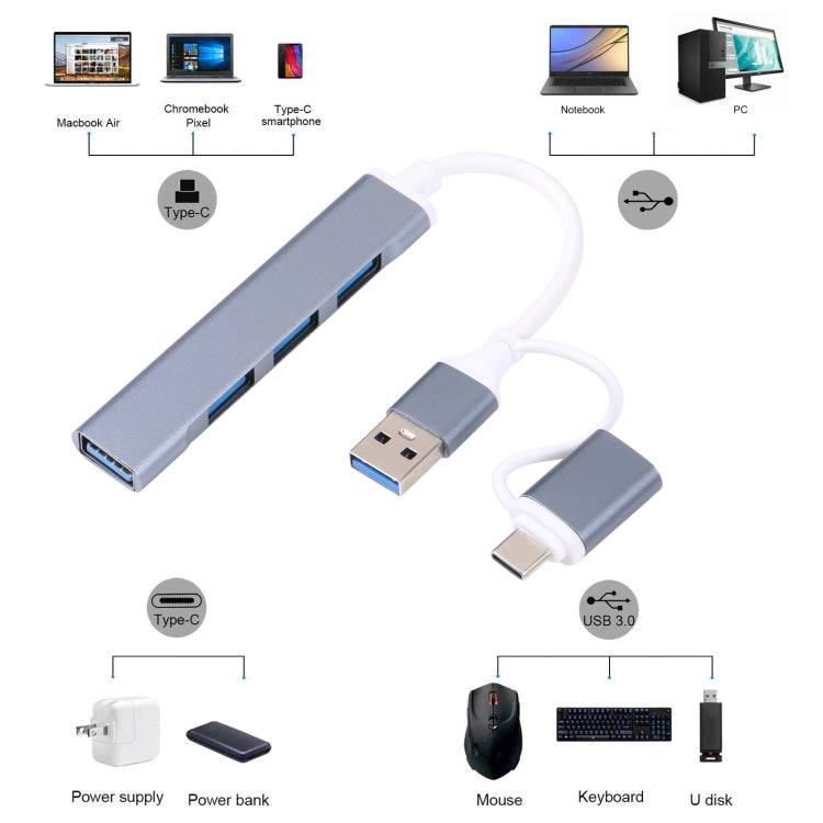 A-806 5 in 1 USB 3.0 and Type-C / USB-C to USB 3.0 HUB Adapter, A-806