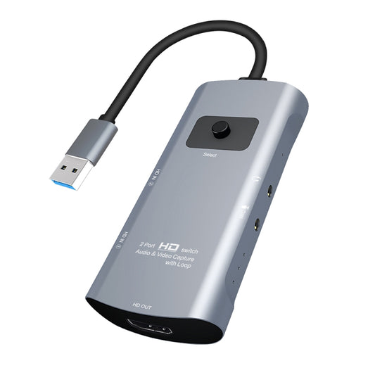 Z54 HDMI Output + 2 x HDMI Input + Mic + Audio to USB 3.0 Audio Video Capture Switcher with Loop, Z54