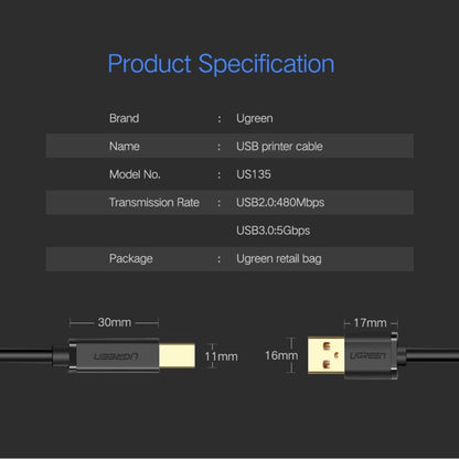 For Canon, Epson, HP, Cable Length: 3m, USB 2.0 (3m)