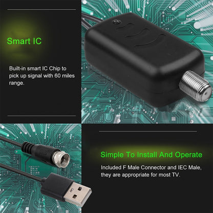 USB Connector Signal Booster Amplifier + IEC Converter Head, USB 50 Miles 25dBi