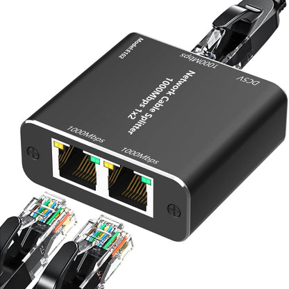 KC-E102 1000M LAN 1 to 2 RJ45 Splitter Adapter Ethernet Network Female Connector, KC-E102