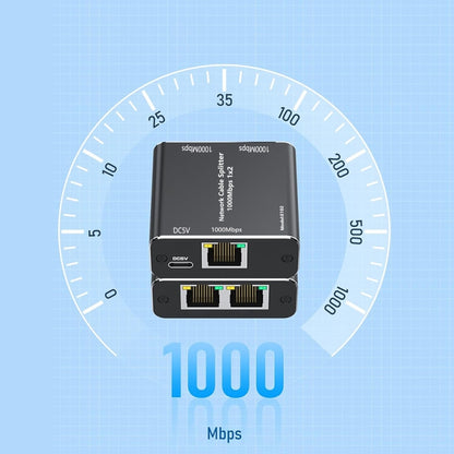 KC-E102 1000M LAN 1 to 2 RJ45 Splitter Adapter Ethernet Network Female Connector, KC-E102