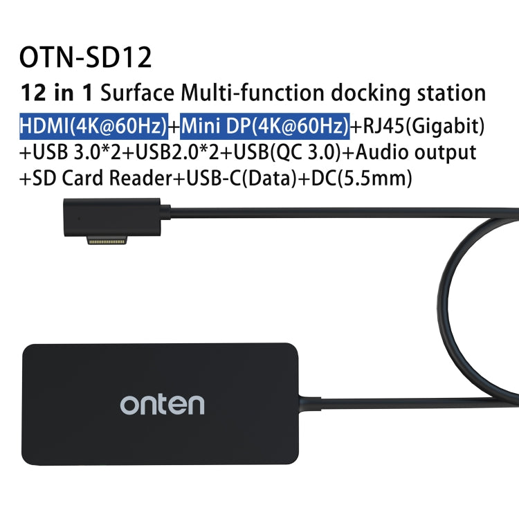 Onten SD12 For Microsoft Surface 12 in 1 Multi-function Docking Station, SD12