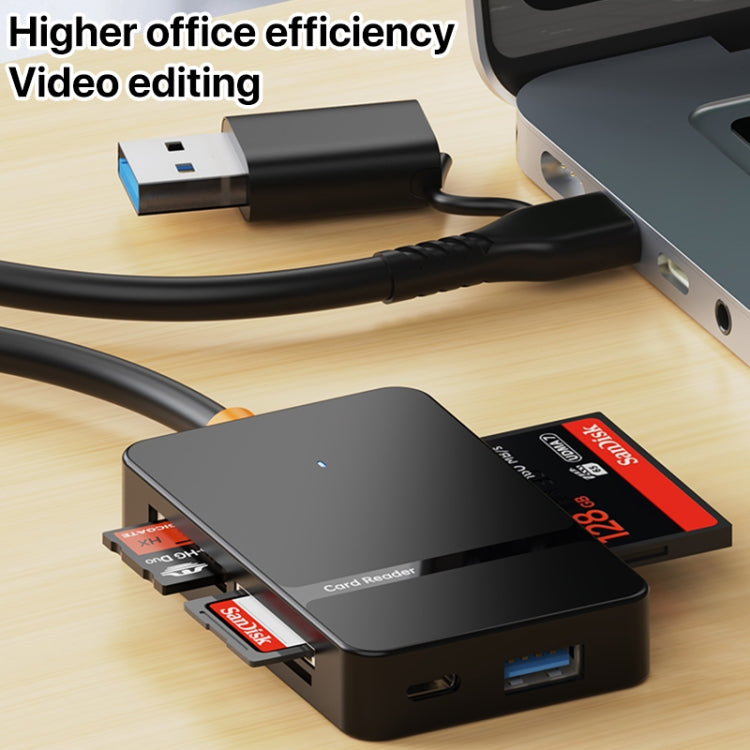 ADS-316 8 in 1 Type-C+USB Multi-function Card Reader, ADS-316