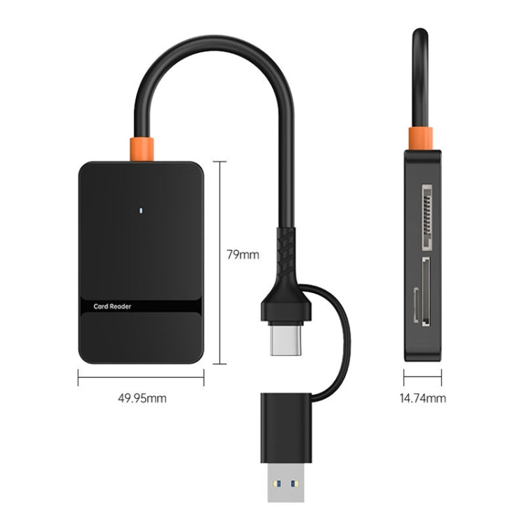 ADS-316 8 in 1 Type-C+USB Multi-function Card Reader, ADS-316