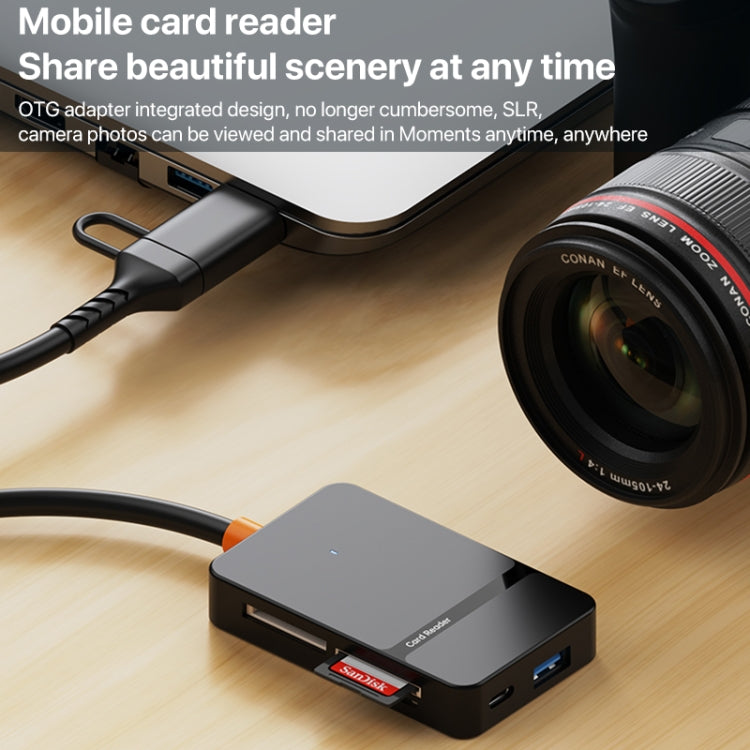 ADS-316 8 in 1 Type-C+USB Multi-function Card Reader, ADS-316