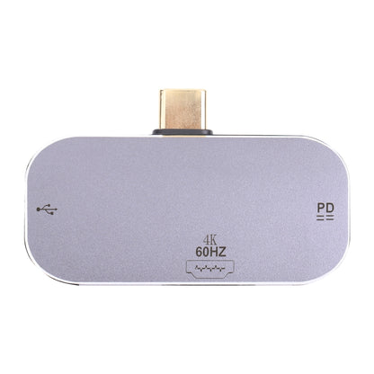 3 in 1 USB-C / Type-C Male to USB-C / Type-C Charging + USB + 4K 60Hz HDMI Female Adapter, USB-C / Type-C + USB + HDMI