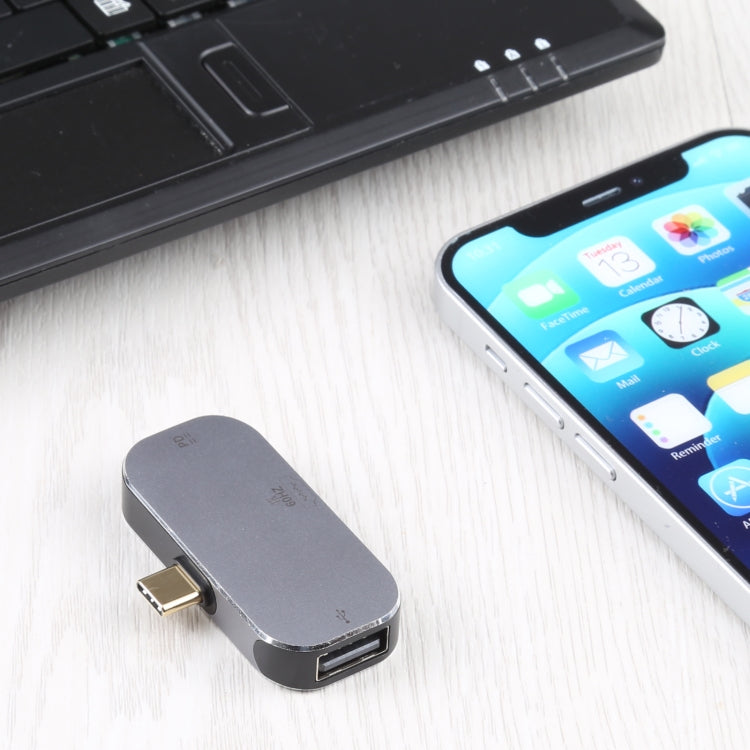 3 in 1 USB-C / Type-C Male to USB-C / Type-C Charging + USB + 4K 60Hz HDMI Female Adapter, USB-C / Type-C + USB + HDMI