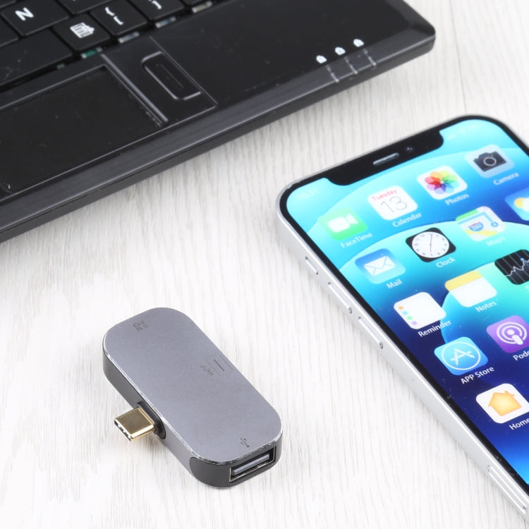 3 in 1 USB-C / Type-C Male to USB-C / Type-C Charging + USB + Mini DP Female Adapter, USB-C / Type-C + USB + Mini DP