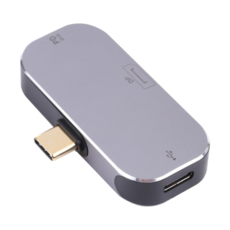 3 in 1 USB-C / Type-C Male to Dual USB-C / Type-C + DP Female Adapter, Dual USB-C / Type-C + DP