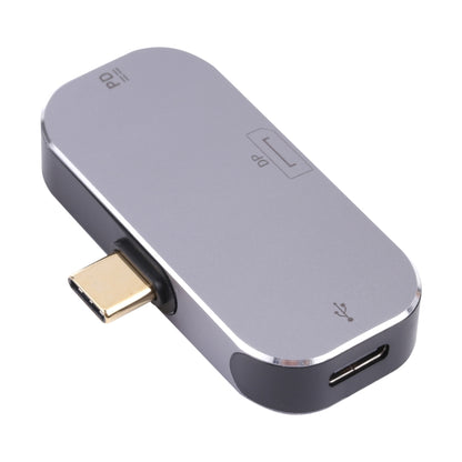 3 in 1 USB-C / Type-C Male to Dual USB-C / Type-C + DP Female Adapter, Dual USB-C / Type-C + DP