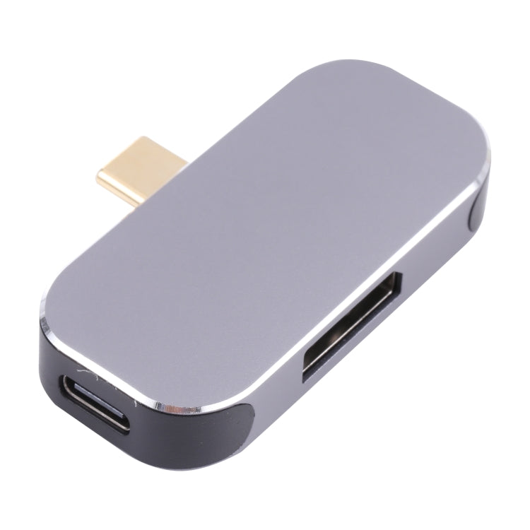3 in 1 USB-C / Type-C Male to Dual USB-C / Type-C + DP Female Adapter, Dual USB-C / Type-C + DP